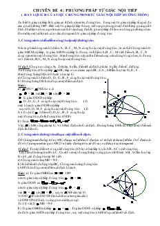 Chuyên đề 4 Phương pháp tứ giác nội tiếp