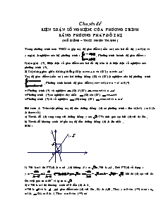 Chuyên đề Biện luận số nghiệm của phương trình bằng phương pháp đồ thị
