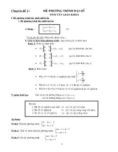 Chuyên đề Hệ phương trình đại số