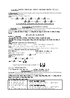 Chuyên đề Phân tích đa thức thành nhân tử