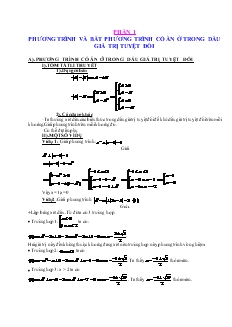 Chuyên đề Phương trình và bất phương trình có ẩn ở trong dấu giá trị tuyệt đối