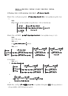 Chuyên đề Phương trình và bất phương trình