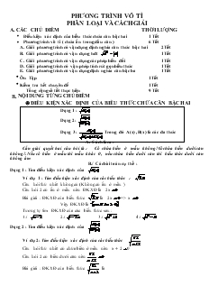 Chuyên đề Phương trình vô tỉ phân loại và cách giải