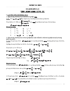 Chuyên đề Toán nâng cao ứng dụng định lí vi- ét