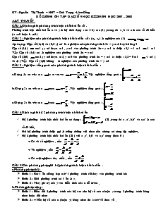 Đề cương ôn tập đại số 9 học kì II năm học 2007 - 2008