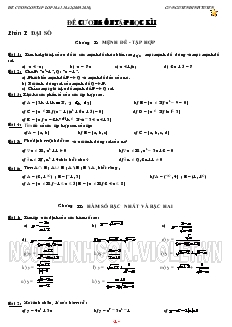 Đề cương ôn tập học kì I