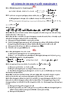 Đề cương ôn thi học kỳ II và tốt nghiệp lớp 9