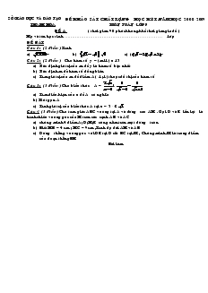 Đề khảo sát chất lượng học kỳ I năm học 2008-2009 Thanh Hóa môn toán lớp 9
