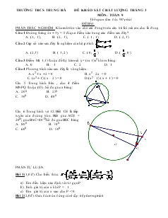 Đề khảo sát chát lượng tháng 3 môn toán 9