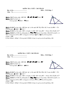 Đề kiểm tra 1 tiết chương II môn  toán lớp 7