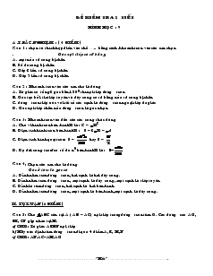 Đề kiềm tra 1 tiết Hình học: 9