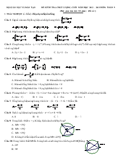 Đề kiểm tra chất lượng cuối năm học 2012 – 2013 môn toán 9