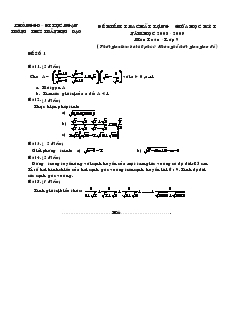 Đề kiểm tra chất lượng giữa học kỳ I năm học 2008 - 2009 môn toán - lớp 9