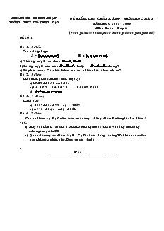 Đề kiểm tra chất lượng giữa học kỳ I năm học 2008 - 2009 môn toán - lớp 6