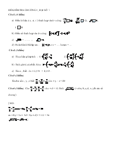 Đề kiểm tra chương I - Đại số 7