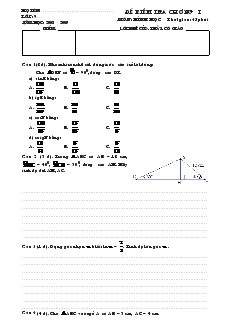 Đề kiểm tra chương I môn: Hình học 9