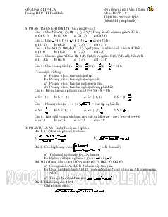 Đề kiểm tra định kỳ lần 2 tháng 11/07 Trường TH PTTT Thái Bình toán 10