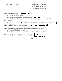 Đề kiểm tra học kì I môn toán 12 ban KHTN