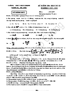 Đề kiểm tra học kỳ II năm học 2007 – 2008 môn: Toán 9