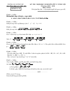 Đề thi chọn học sinh giỏi lớp 9 cấp huyện trường THCS TT Phù Mỹ năm học 2011 – 2012 môn toán