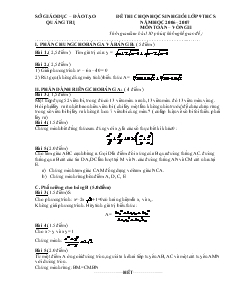 Đề thi chọn học sinh giỏi lớp 9 THCS năm học 2006 – 2007 môn Toán