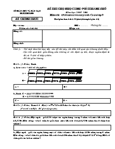 Đề thi chọn học sinh giỏi thành phố Hải Phòng năm học 2007-2008 môn thi: giải toán trên máy tính casio lớp 9