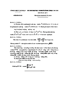 Đề thi chọn học sinh giỏi tỉnh năm học 2004-2005 môn toán lớp 9
