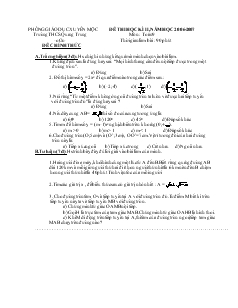 Đề thi học kì II năm học 2006-2007 trường THCS Quang Trung môn toán 9