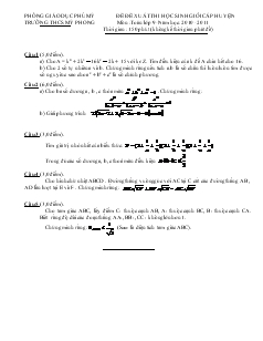 Đề thi học sinh giỏi cấp huyện trường THCS Mỹ Phong môn toán lớp 9 năm học 2010 - 2011