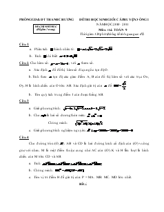 Đề thi học sinh giỏi cấp huyện vòng I năm học 2010 - 2011 môn thi toán 9