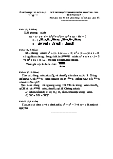 Đề thi học sinh giỏi năm học 2003-2004 môn toán lớp 9