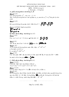 Đề thi học sinh giỏi THCS năm học 2006 – 2007 môn: Toán (vòng 1)