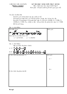 Đề thi học sinh giỏi thực hành môn giải toán trên máy casio lớp 9