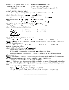 Đề thi kiểm tra học kì II trường THCS Chu Văn An môn toán 9 năm học 2007-2008