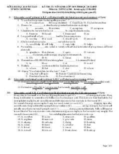Đề thi tuyển sinh lớp 10 năm học 2012-2013 tp Hồ Chí Minh môn thi tiếng anh