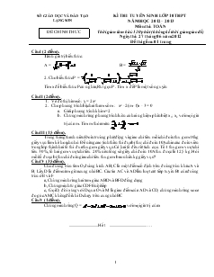 Đề thi tuyển sinh lớp 10 thpt tỉnh Lạng Sơn năm học 2012 – 2013 môn thi toán