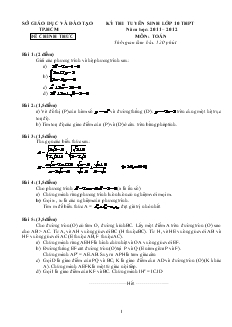 Đề thi tuyển sinh lớp 10 THPT tp.HCM năm học 2011 – 2012 đề chính thức môn toán