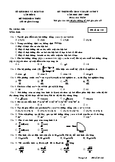 Đề thi tuyển sinh vào lớp 10 THPT môn toán năm học 2007 - 2008