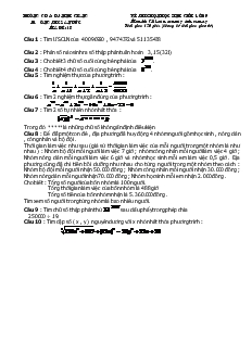 Đề và đáp án Kì thi chọn học sinh giỏi lớp 9 môn thi giải toán trên máy tính cầm tay mã đề 18
