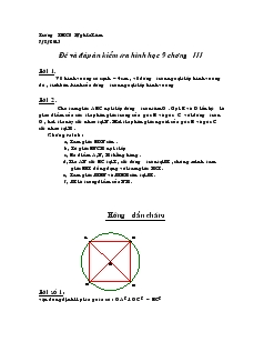 Đề và đáp ân kiểm tra Hình học 9 chương III