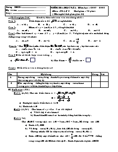 Đề và đáp án kiểm tra học kỳ 1 năm học 2007 – 2008 môn toán 9