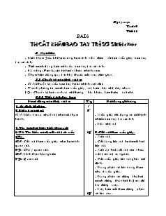 Giáo án Công nghệ lớp 6 Tuần 6 năm học 2008- 2009