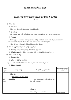 Giáo án Đại số 10 Bài 2: Trình bày một mẫu số liệu (tiết 2)