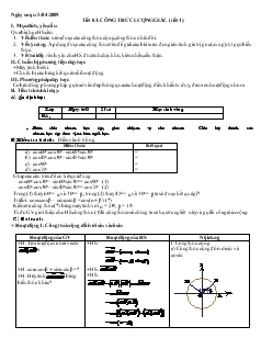Giáo án Đại số 10 nâng cao Tiết 83: Công thức lượng giác (tiết 1)