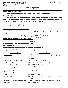 Giáo án Đại số 10 nâng cao từ tiết 40 đến tiết 47