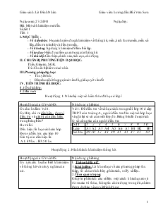 Giáo án Đại số 10 - Tiết 1: Một số khái niệm mở đầu