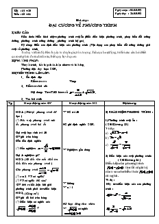 Giáo án Đại số 10 - Tiết 19, 20: Đại cương về phương trình