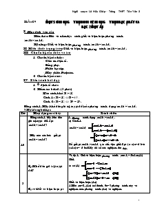 Giáo án Đại số 10 - Tiết 29: Một số phương trình qui về phương trình bậc nhất và bậc 2 một ẩn