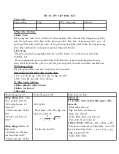 Giáo án Đại số 10 - Tiết 43: Ôn tập học kì I
