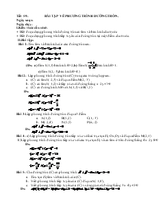 Giáo án Đại số 10 - Tiết 59: Bài tập về phương trình đường tròn
